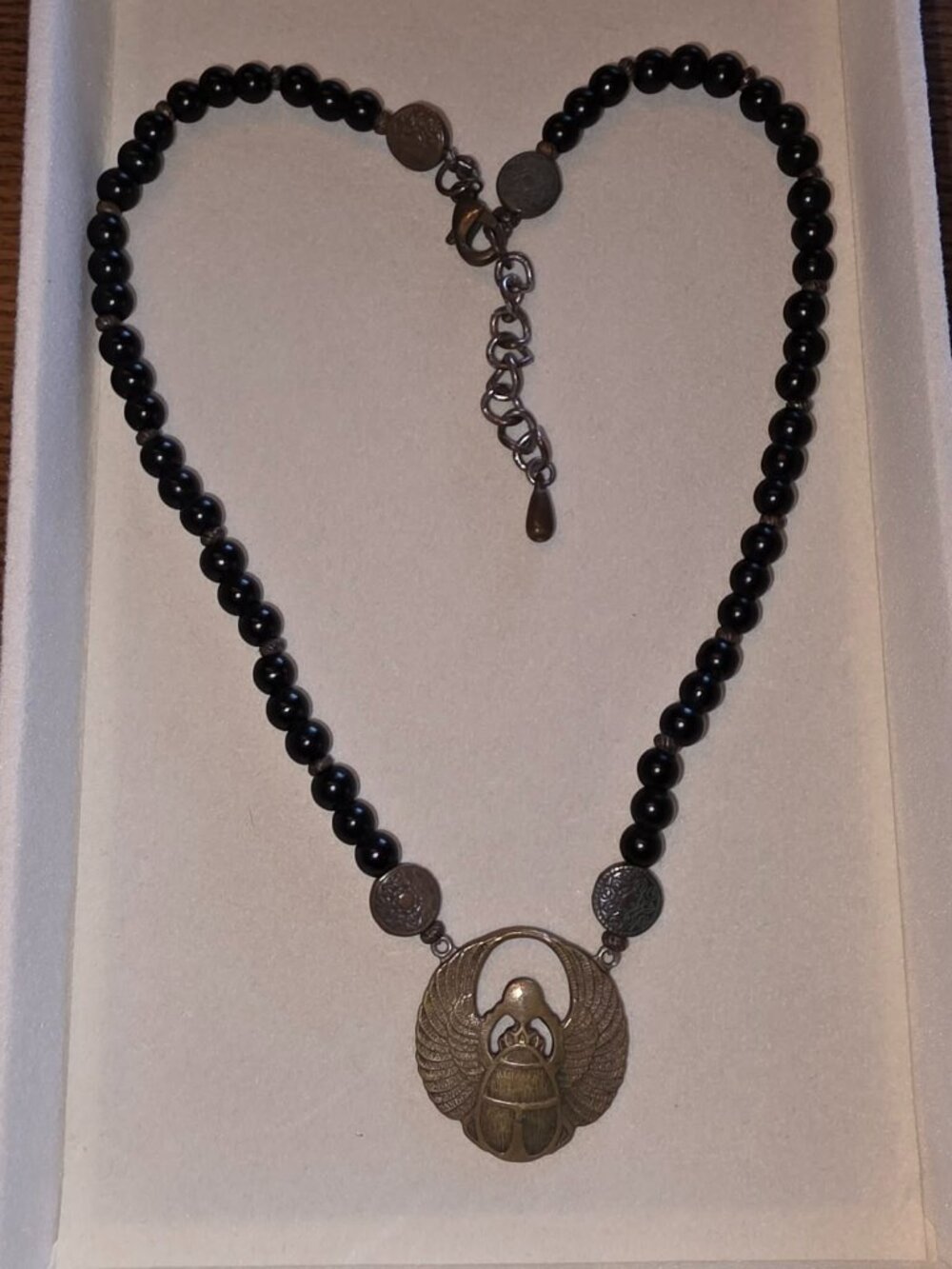 Brass Scarab Necklace